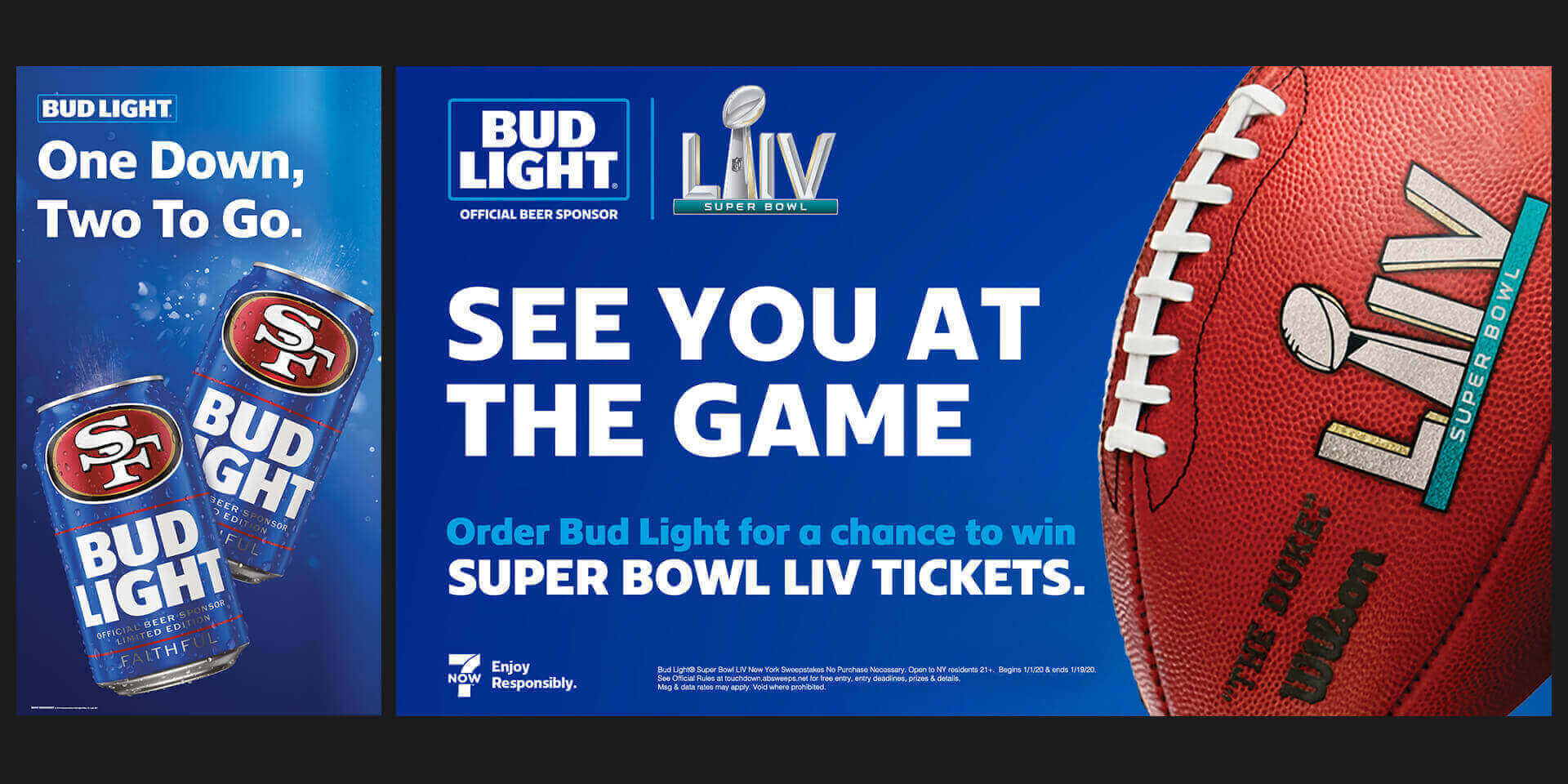 Super Bowl DOOH Screen Bud Light Ad