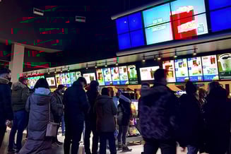 Cineplex ad space in a movie theatre