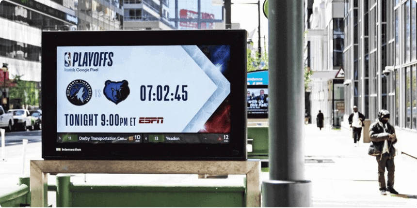 NBA dynamic creative digital out-of-home (DOOH) advertisement