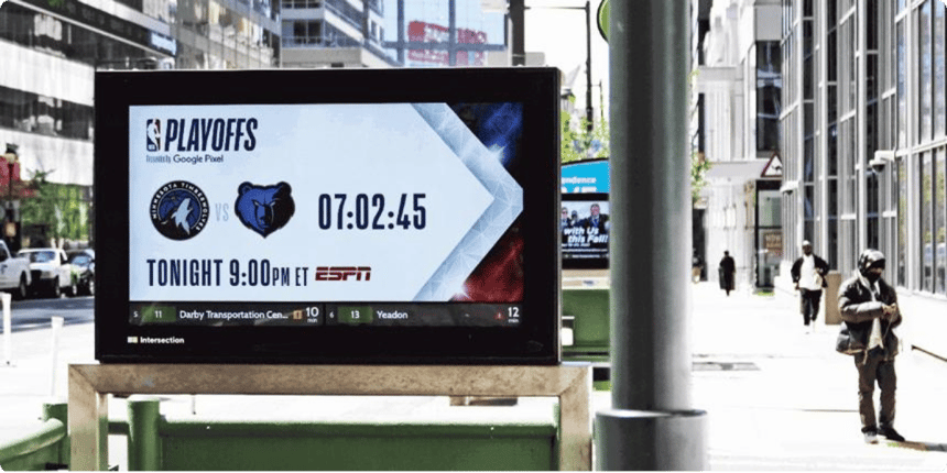 NBA dynamic creative DOOH advertisement