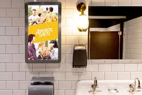 UB Media Advertisement in a bathroom