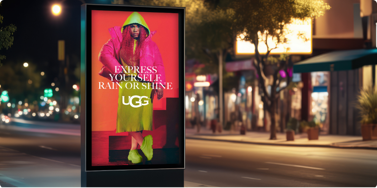 UGG weather triggered digital out-of-home (DOOH) advertising