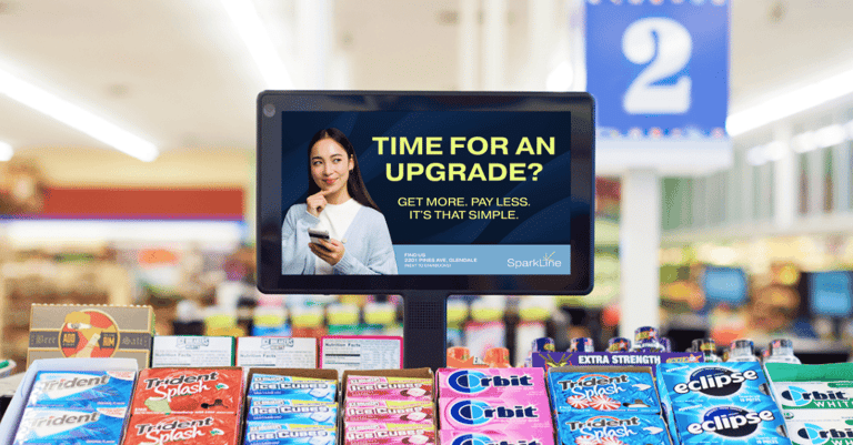 mobile electronics retailer dooh grocery stores