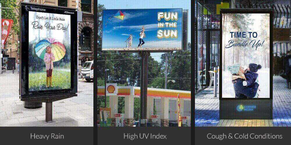 Weather based DOOH ads