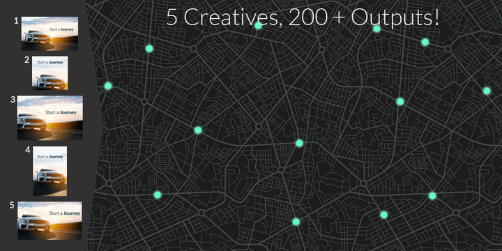 DOOH advertisements moving on a heatmap