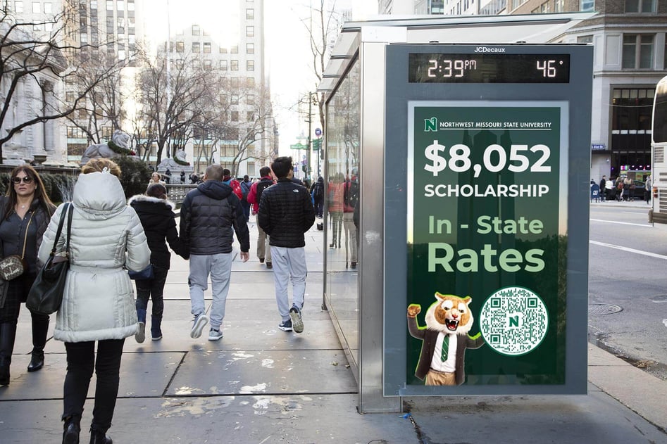 DOOH higher ed creative example