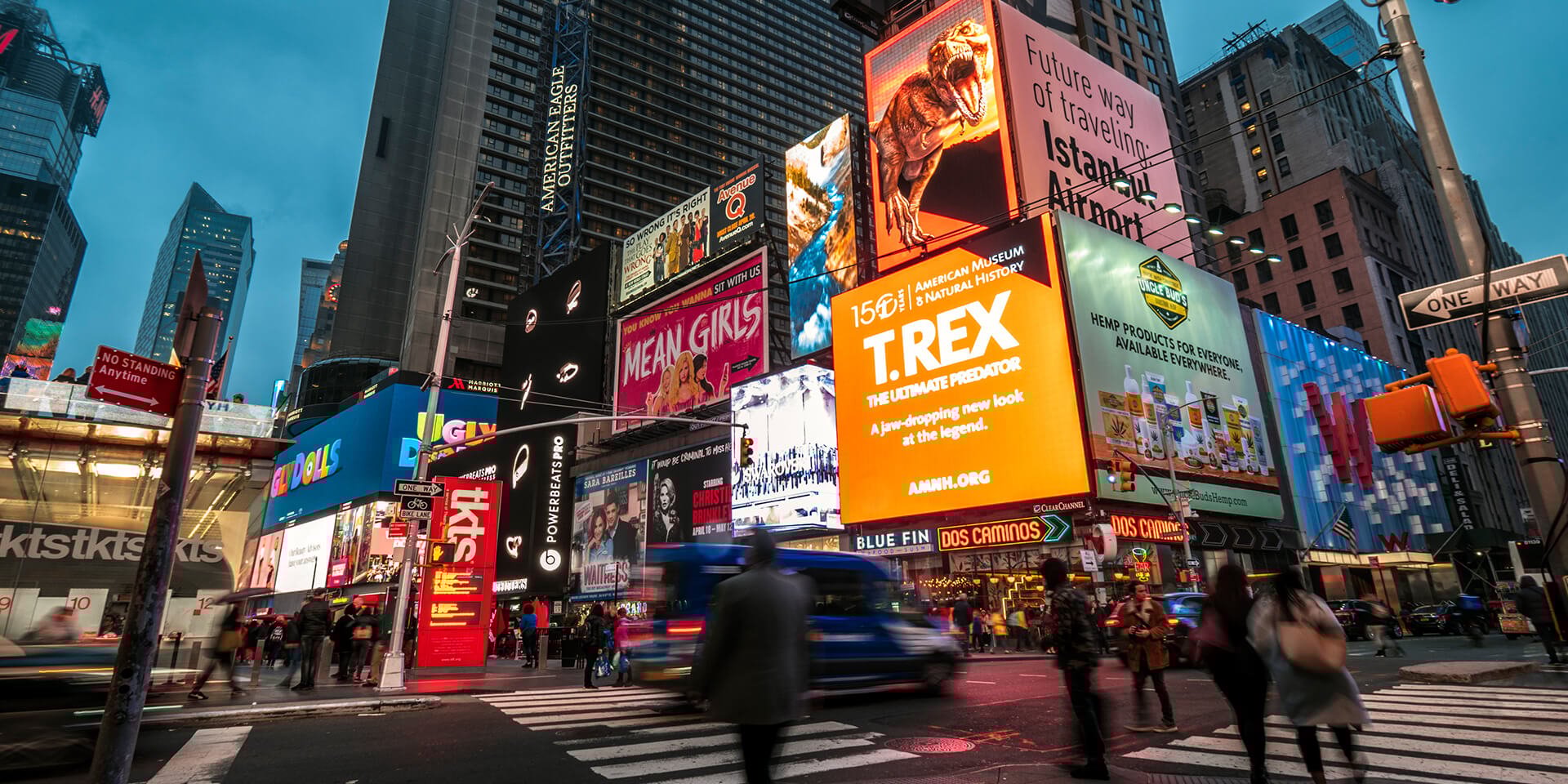 DOOH screens in Times Square