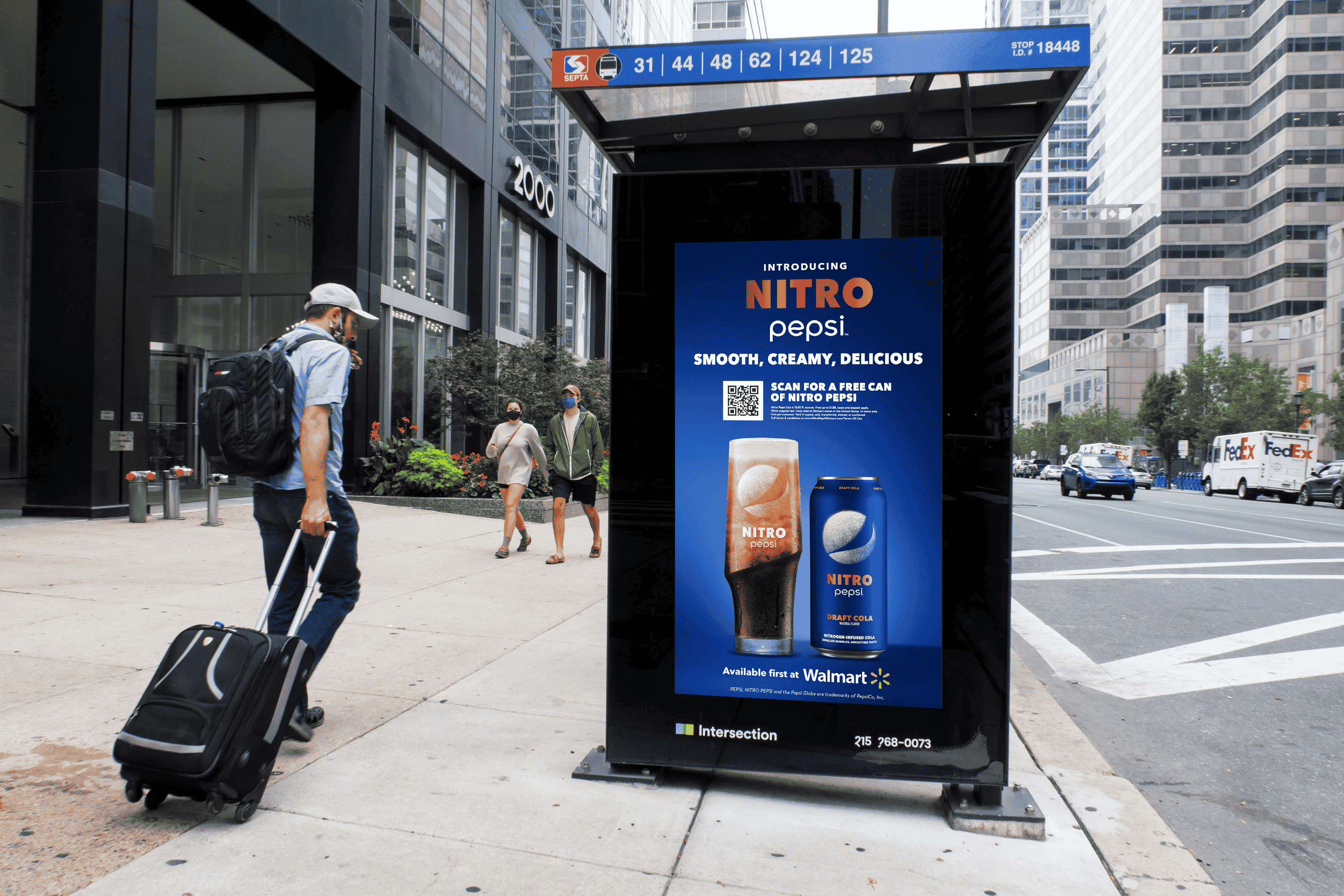 pepsi nitro bus shelter consumer enagement