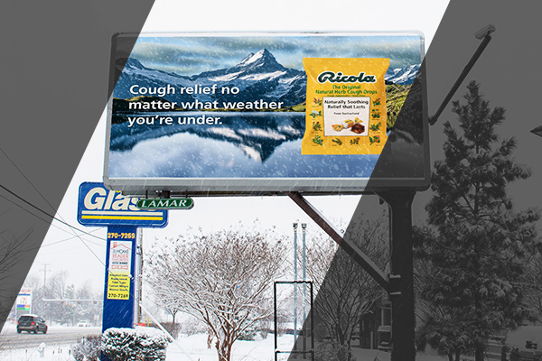 Ricola winter ad in the snow