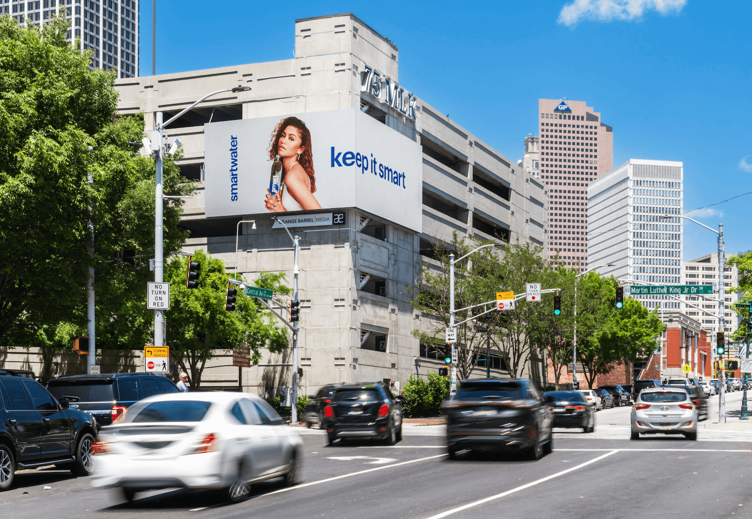 corner large-format screens brand visibility