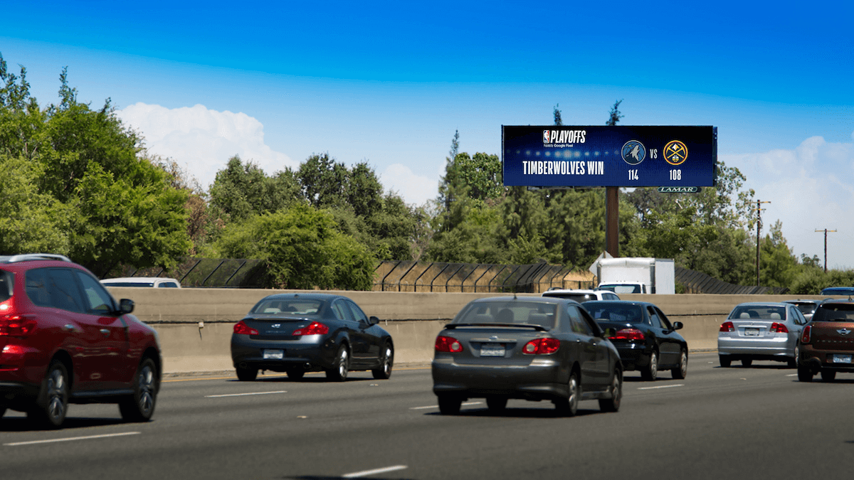 live scores dooh dynamic creative campaigns