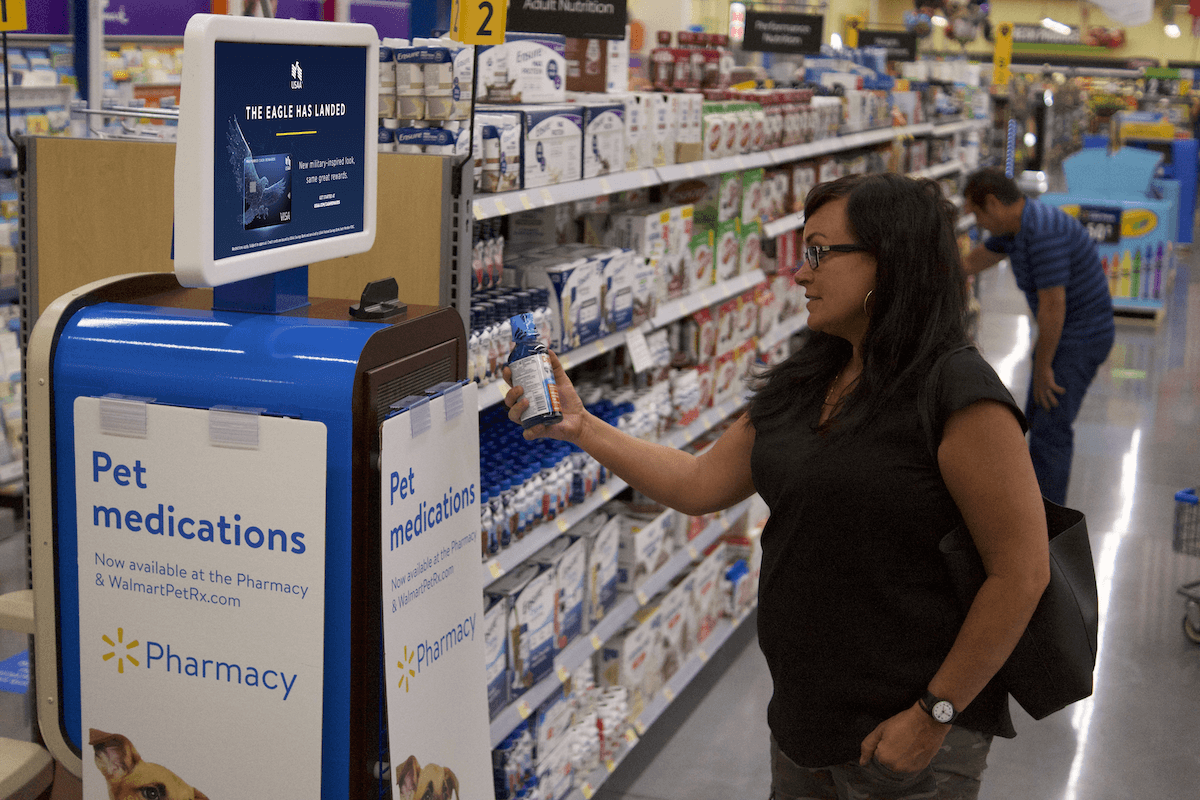 pharmacies location screens attract consumers purchase