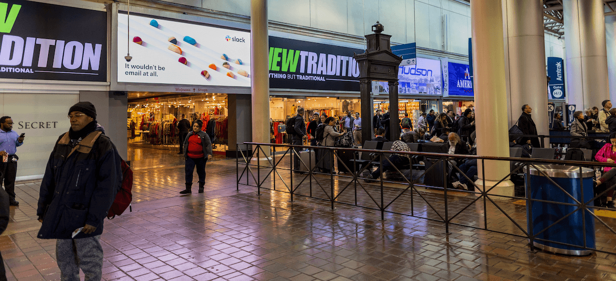 train stations screens and media dooh campaign 